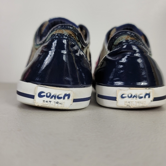 Coach Women's Folly Signature Stripe Sneakers Tennis Shoes Size 5.5B Beige - Picture 6 of 10